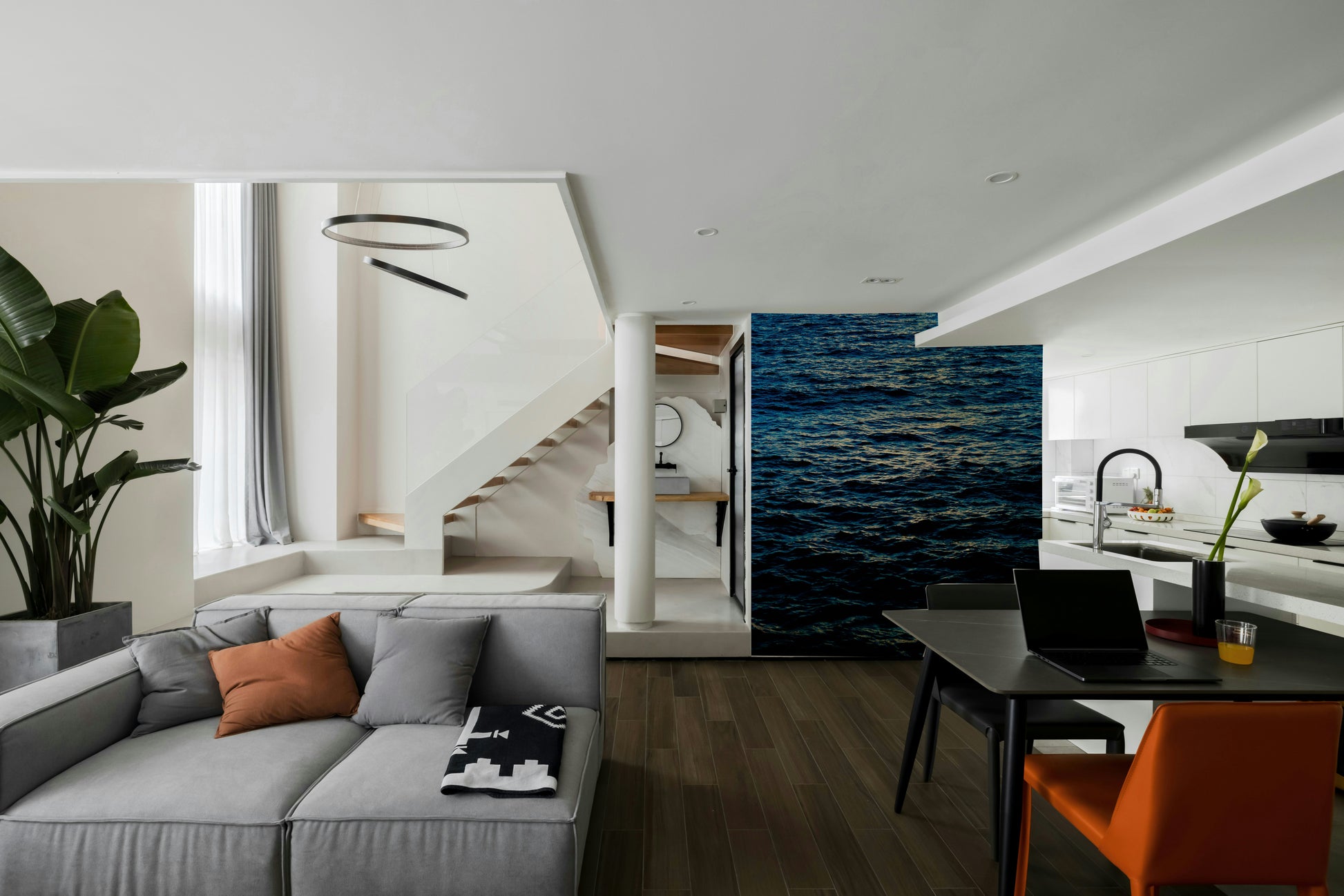 An artistic nature inspired mural for home decor.

