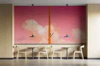 A serene two-tone half wall wall mural for your decor.

