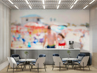 A calming ocean wave wallpaper mural that defines a space.

