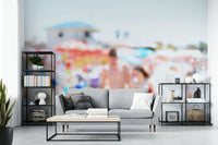 A tranquil ocean scene wall mural for nautical decor.

