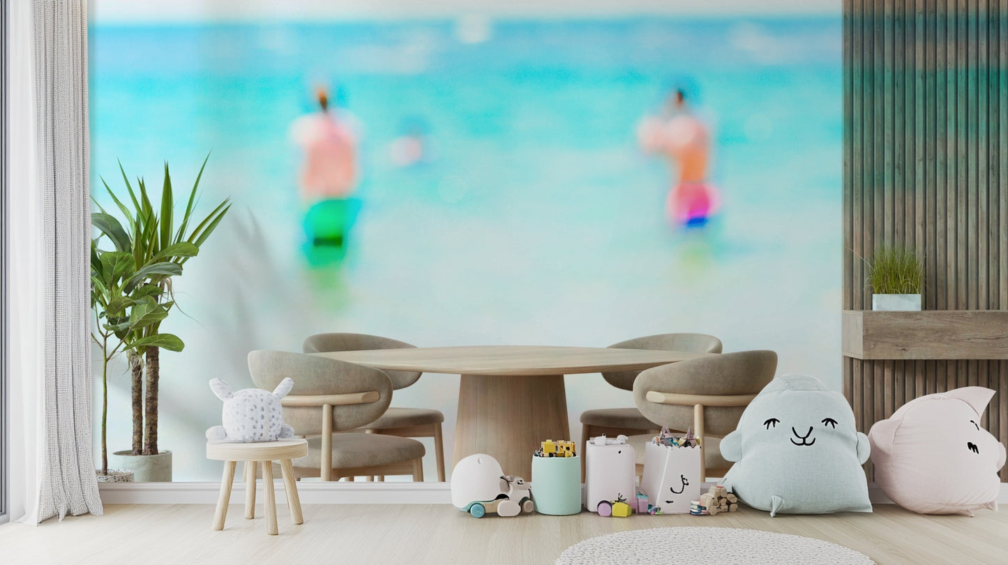 A contemplative seaside design wallpaper mural for a feature wall.

