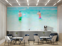 A calming ocean view wallpaper mural that defines a space.

