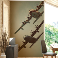 An artistic couple-focused mural on minimalist wallpaper.

