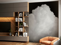 A contemplative dark cloud wallpaper mural for a feature wall.


