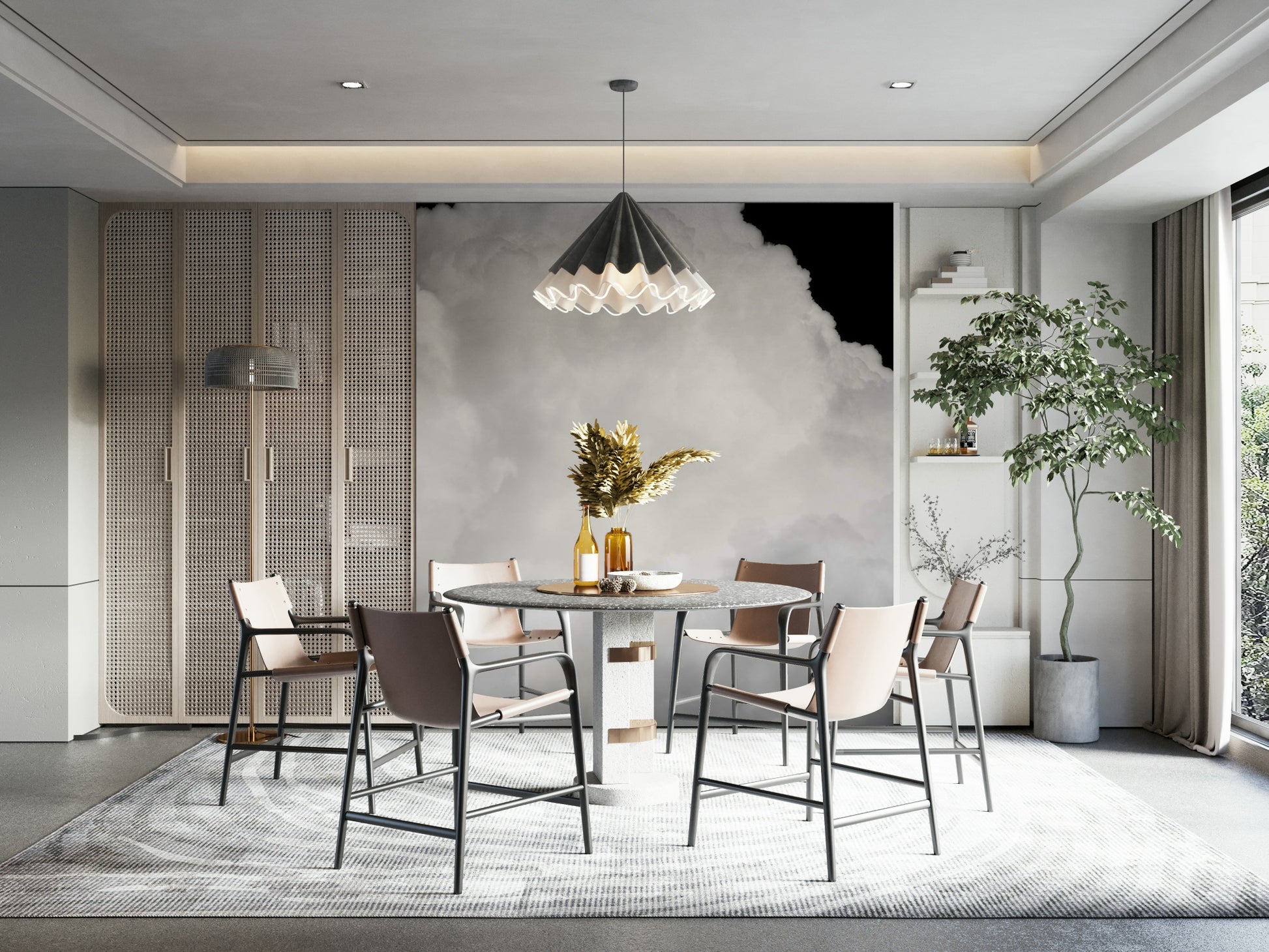 A beautiful dark cloud wallpaper mural for a dramatic room.

