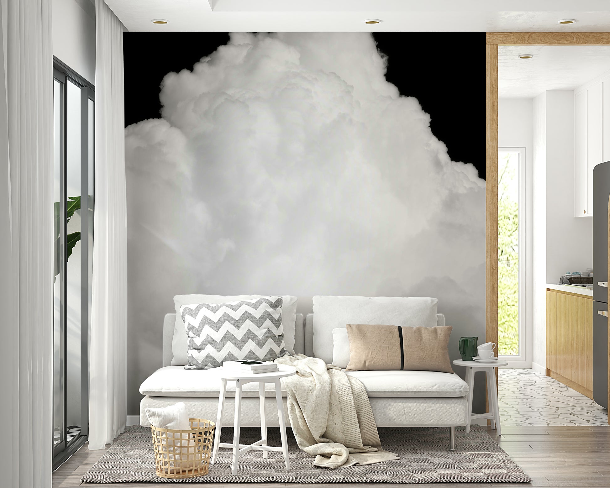 A serene black sky wall mural for your decor.

