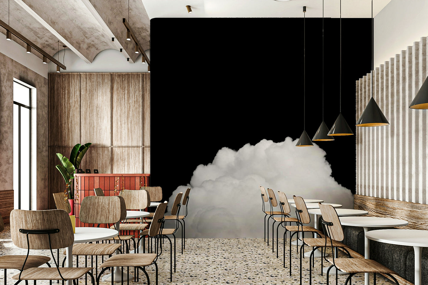 A beautiful modern sky wall mural for a living room.

