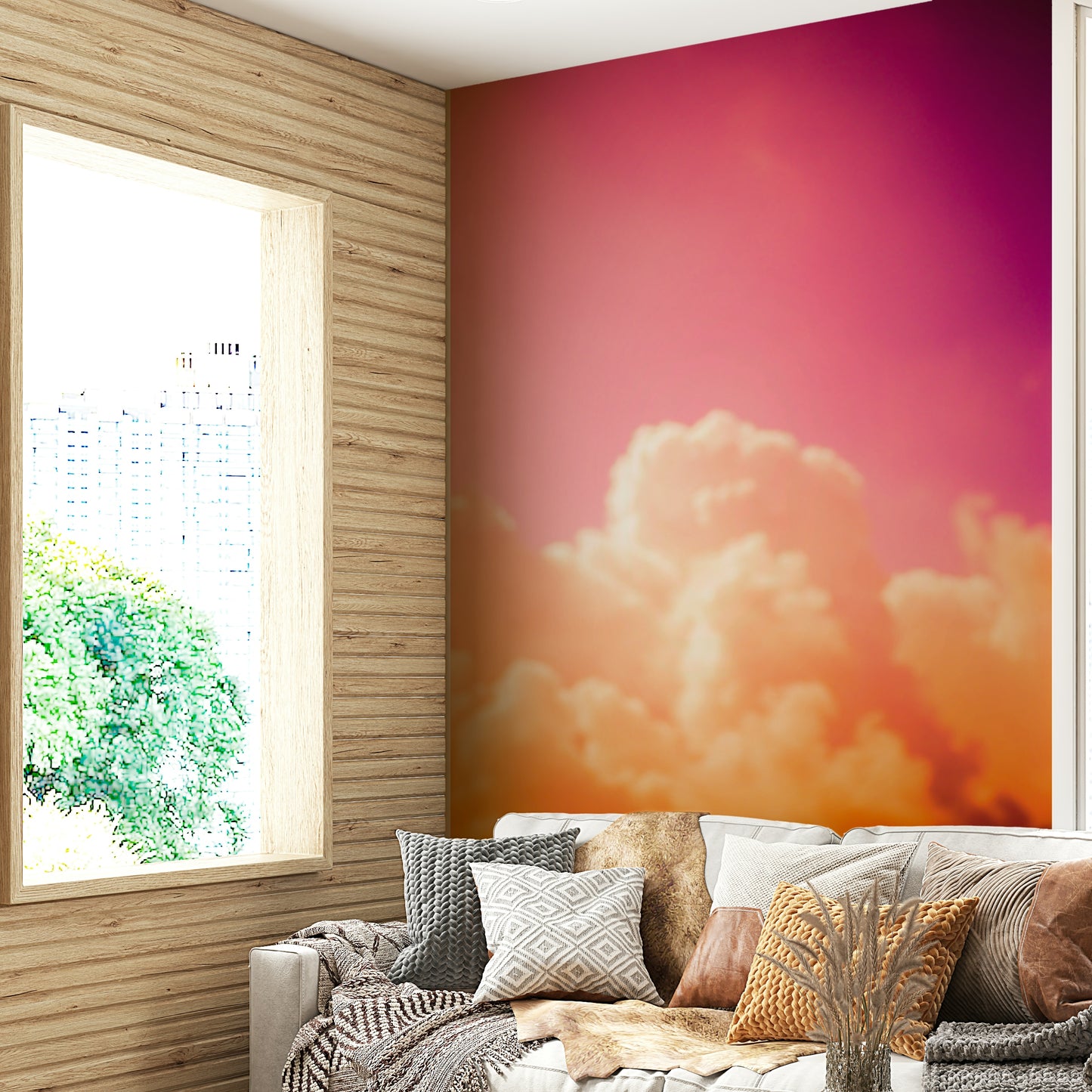 A classic cloud design wallpaper for walls.

