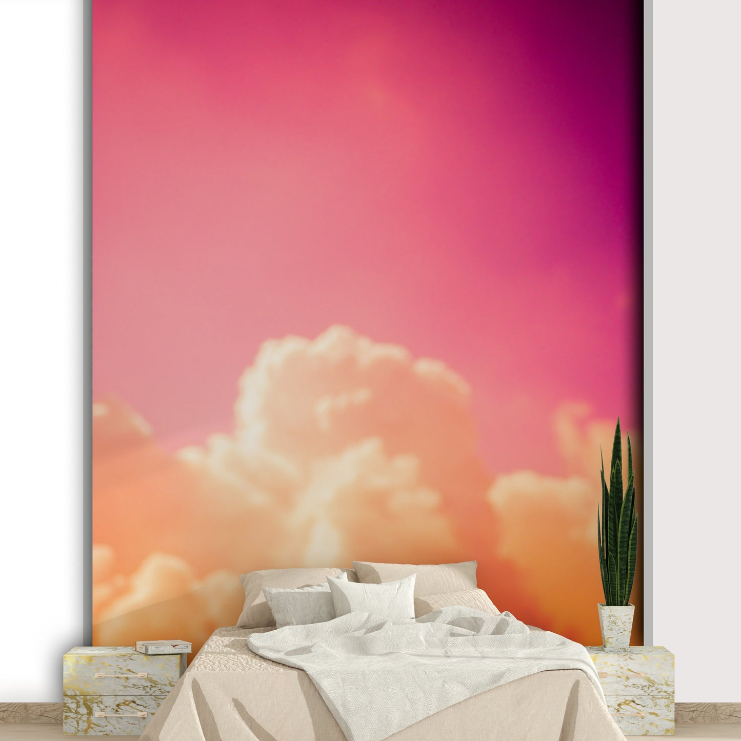 A beautiful modern sky wall mural for a living room.

