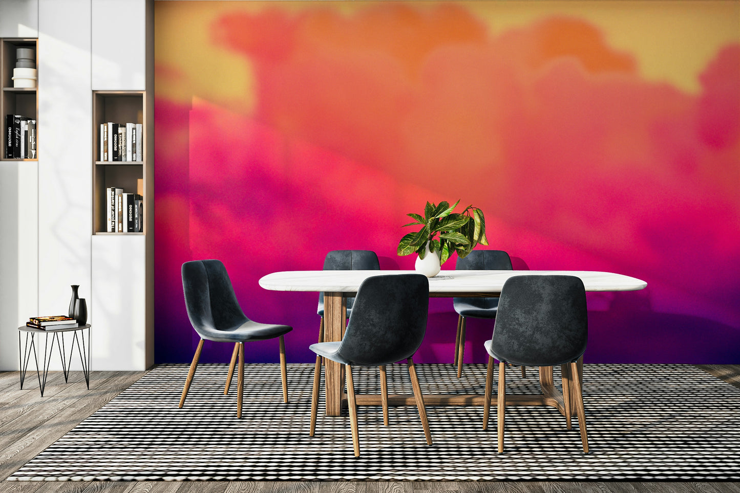 A beautiful modern sky wall mural for a living room.

