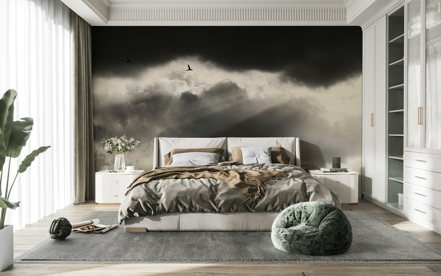 A classic two-panel wallpaper for walls.

