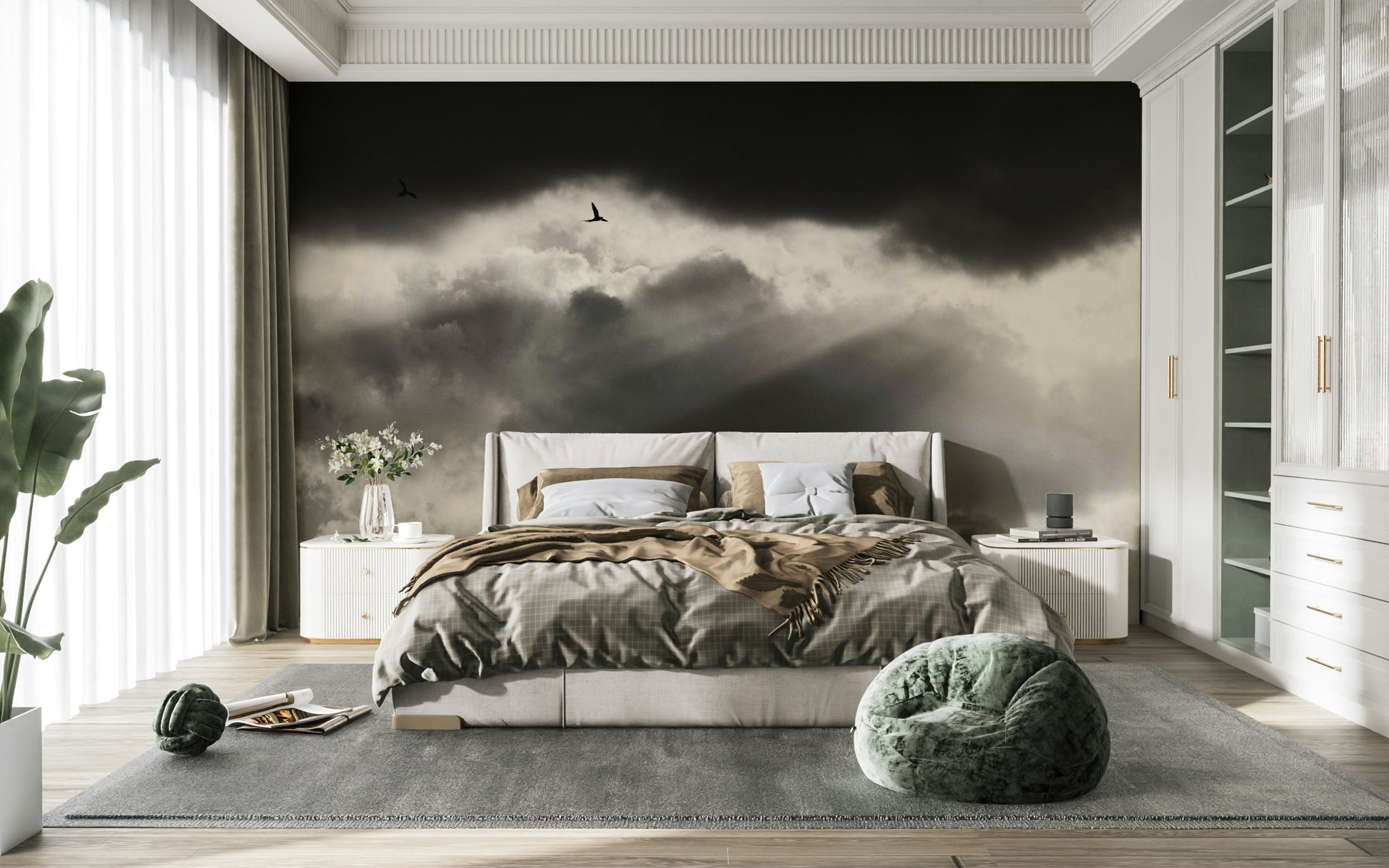 A classic two-panel wallpaper for walls.

