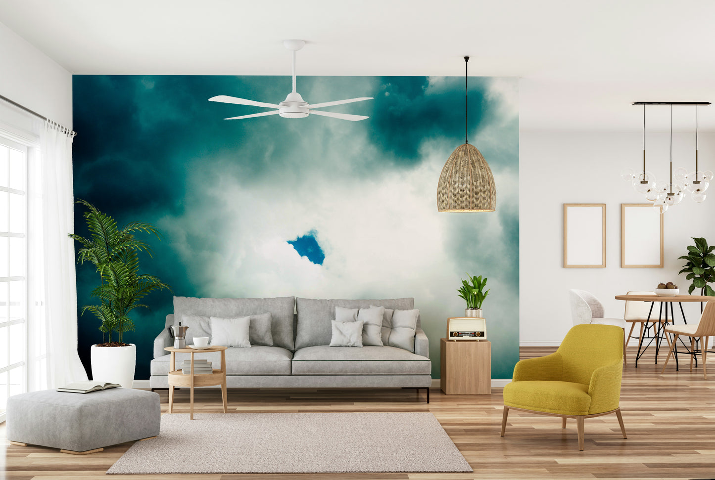 A contemplative custom design wallpaper mural for a feature wall.

