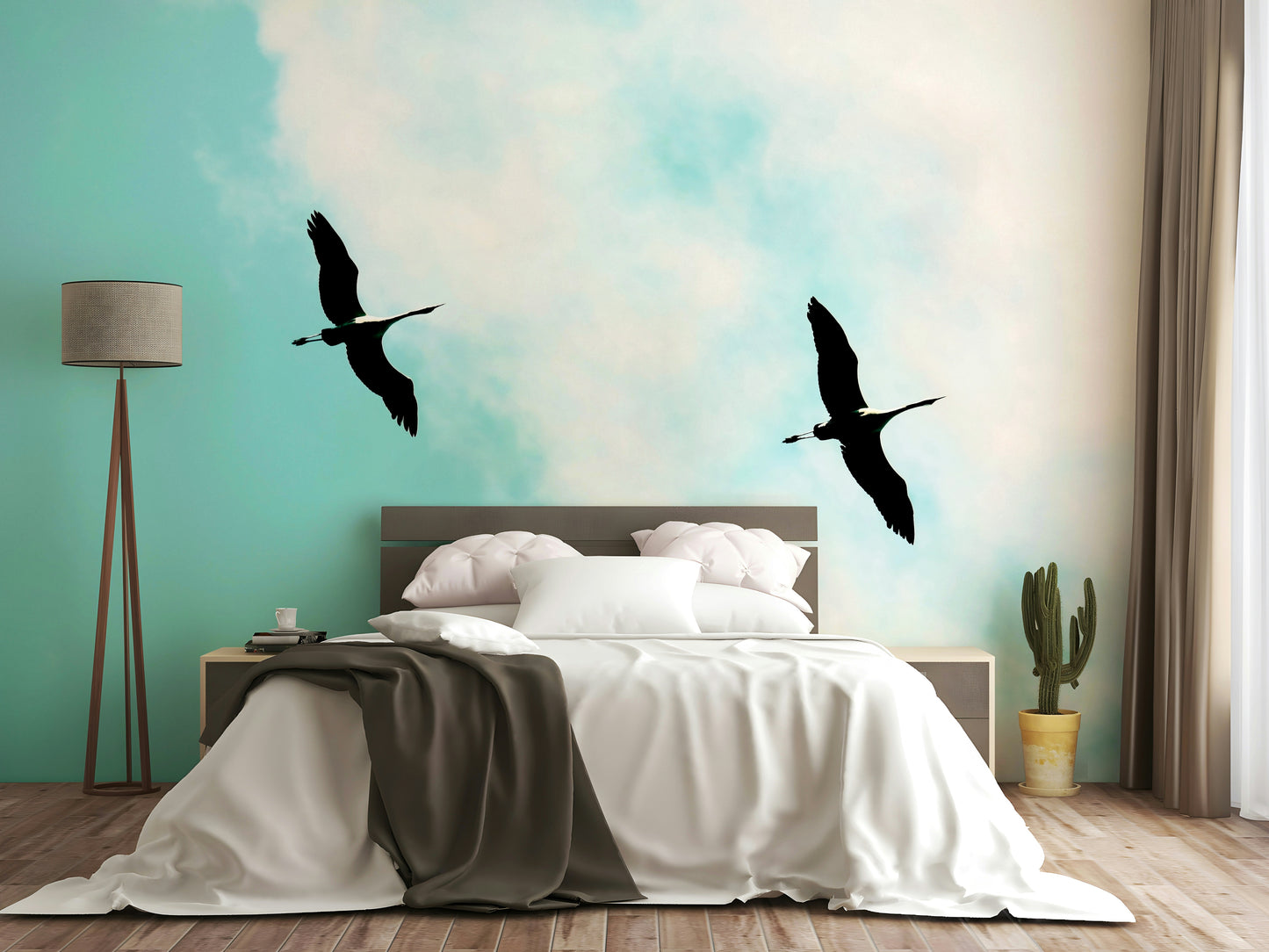 A tranquil bird design wall mural for your decor.

