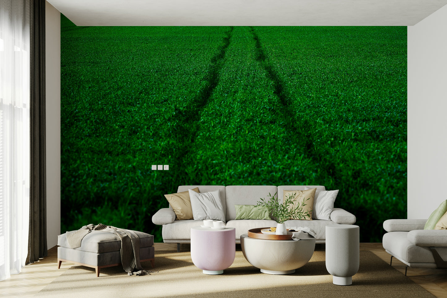 A beautiful runner silhouette wall mural for a training space.

