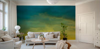 A contemplative light burst wallpaper mural for a feature wall.

