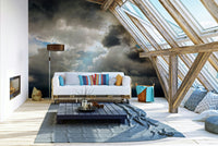 An artistic soft focus mural on minimalist wallpaper.

