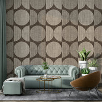A beautiful Bauhaus circle wallpaper mural for a rustic room.

