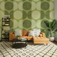 A calming modern design wallpaper mural that defines a space.

