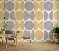 An artistic minimalist shape mural for home decor.

