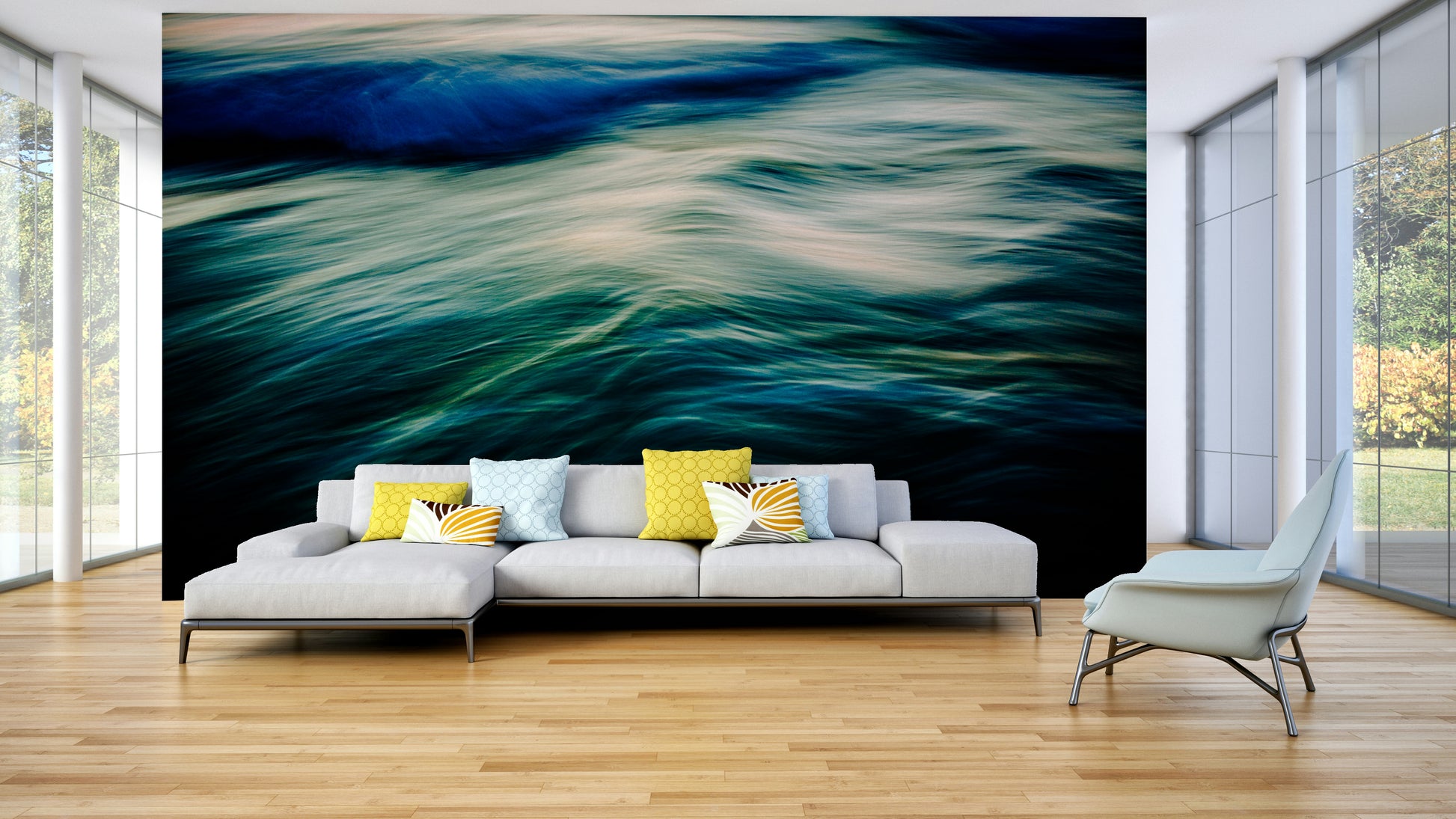 A serene ocean motion wall mural for your decor.

