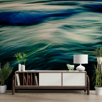 A contemplative wave texture wallpaper mural for a feature wall.

