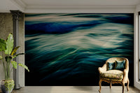 A graceful subtle pattern wall mural in cool, natural tones.

