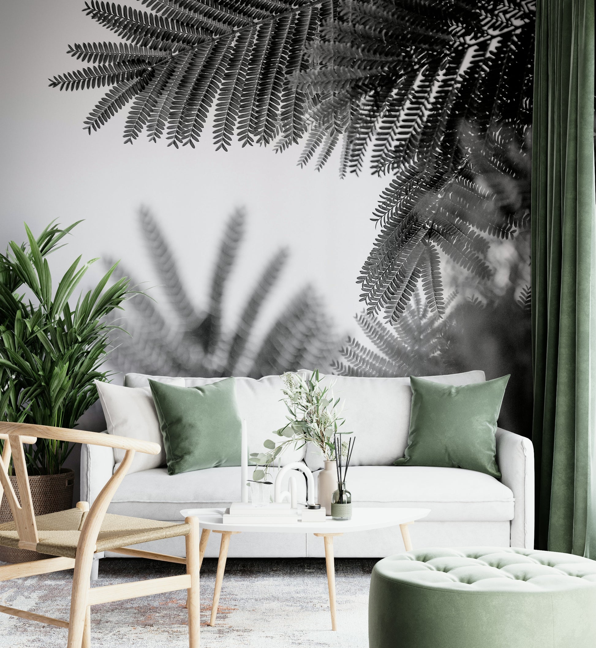 A peaceful abstract design mural on decorative wallpaper.

