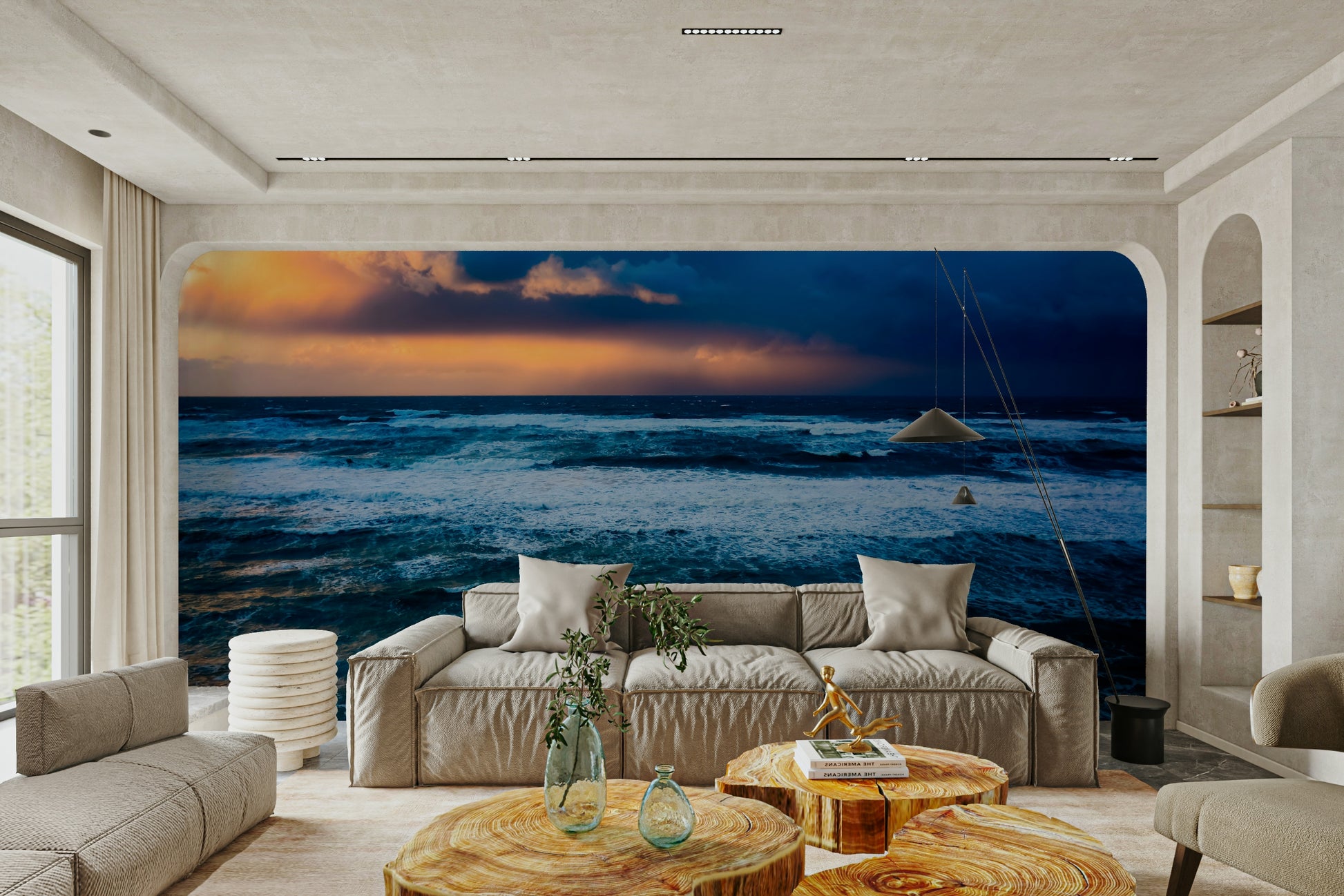 A classic sea storm wallpaper for walls.

