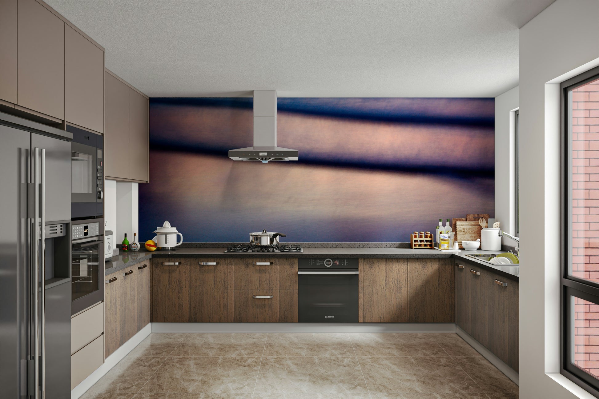 A classic fishing scene wallpaper for walls.

