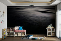 An artistic abstract sunset mural on minimalist wallpaper.

