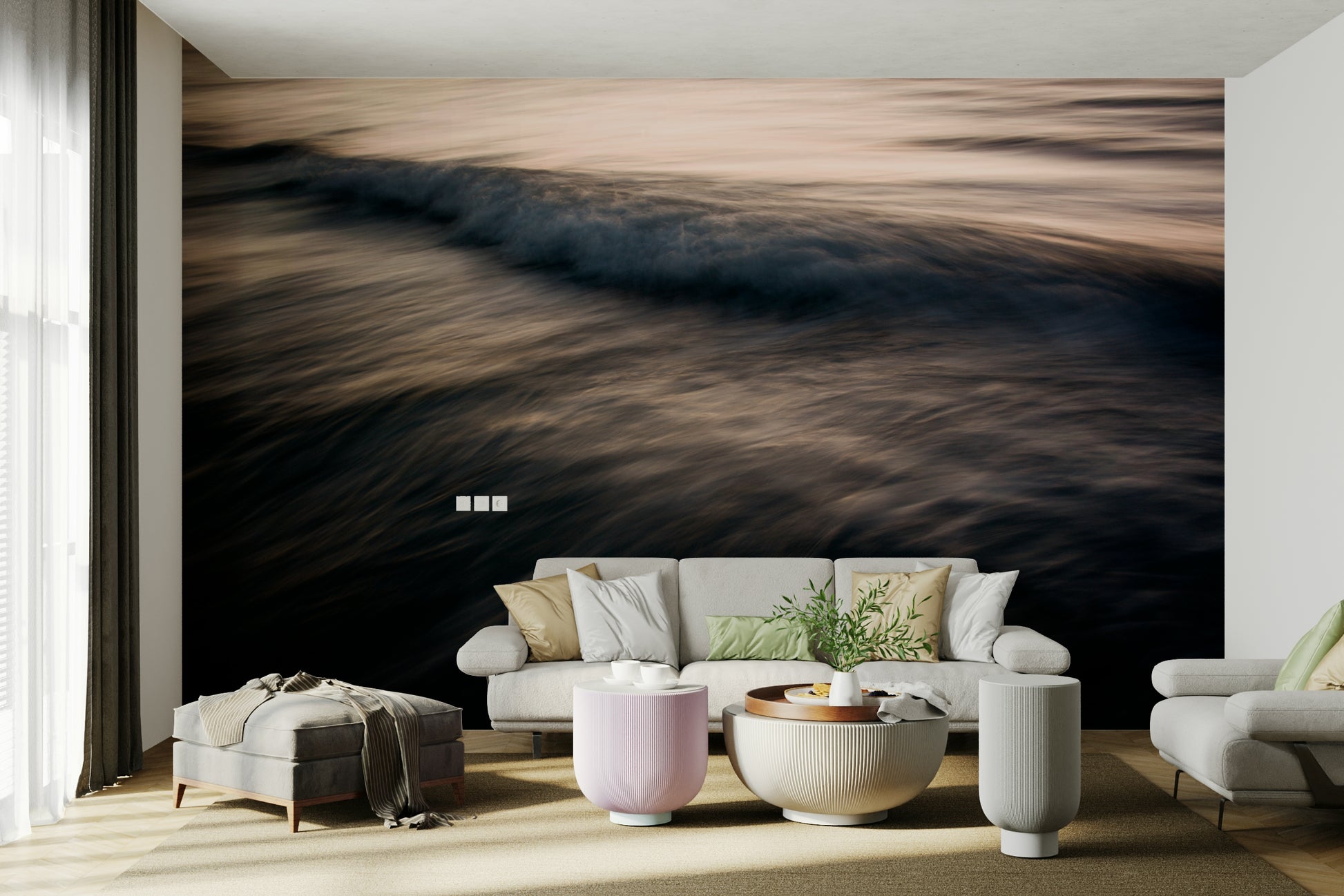 A serene subtle evening wall mural for your decor.


