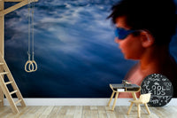 An artistic nature seascape mural for home decor.

