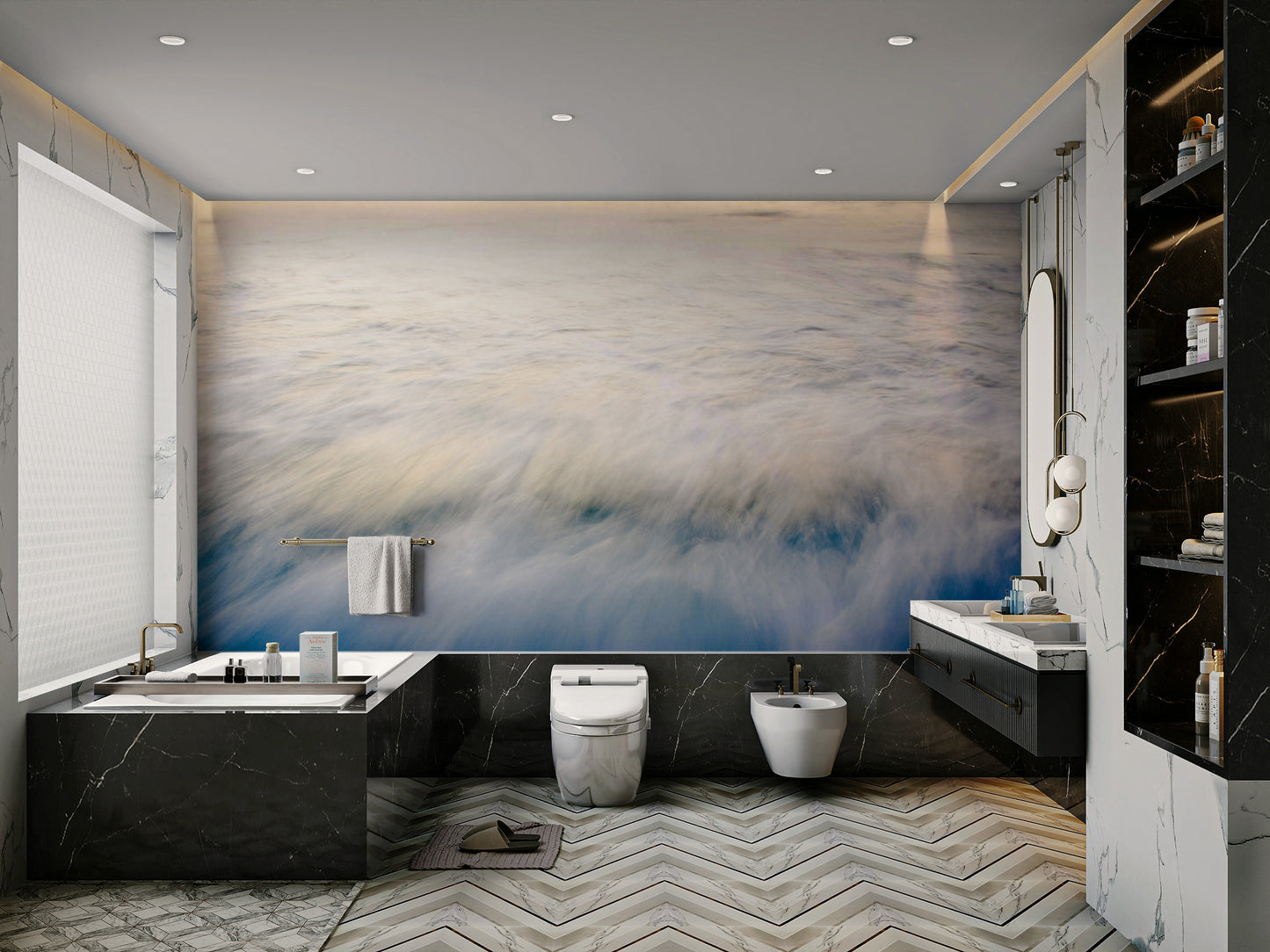 A classic wave design wallpaper for walls.

