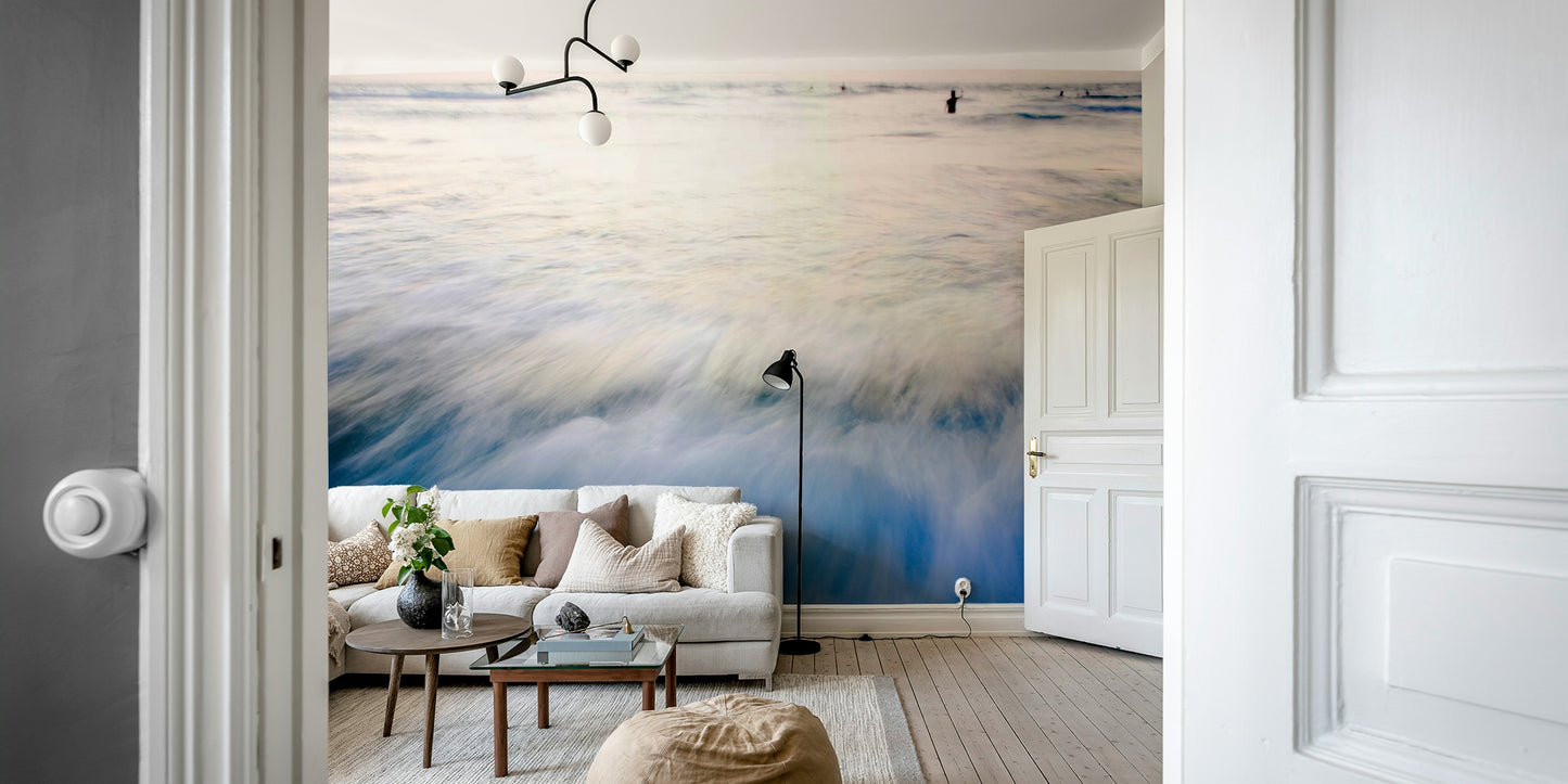 An artistic nature seascape mural for home decor.

