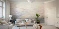 A beautiful abstract ocean wall mural for a living room.

