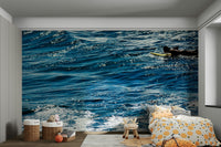 A contemplative directional wallpaper mural for a feature wall.


