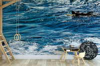 A calming energetic design wallpaper mural that defines a space.

