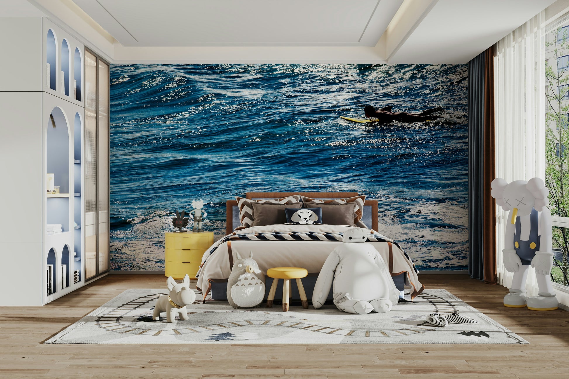 A beautiful abstract motion wallpaper mural for a modern home.

