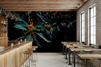 A calming abstract design wallpaper mural that defines a space.

