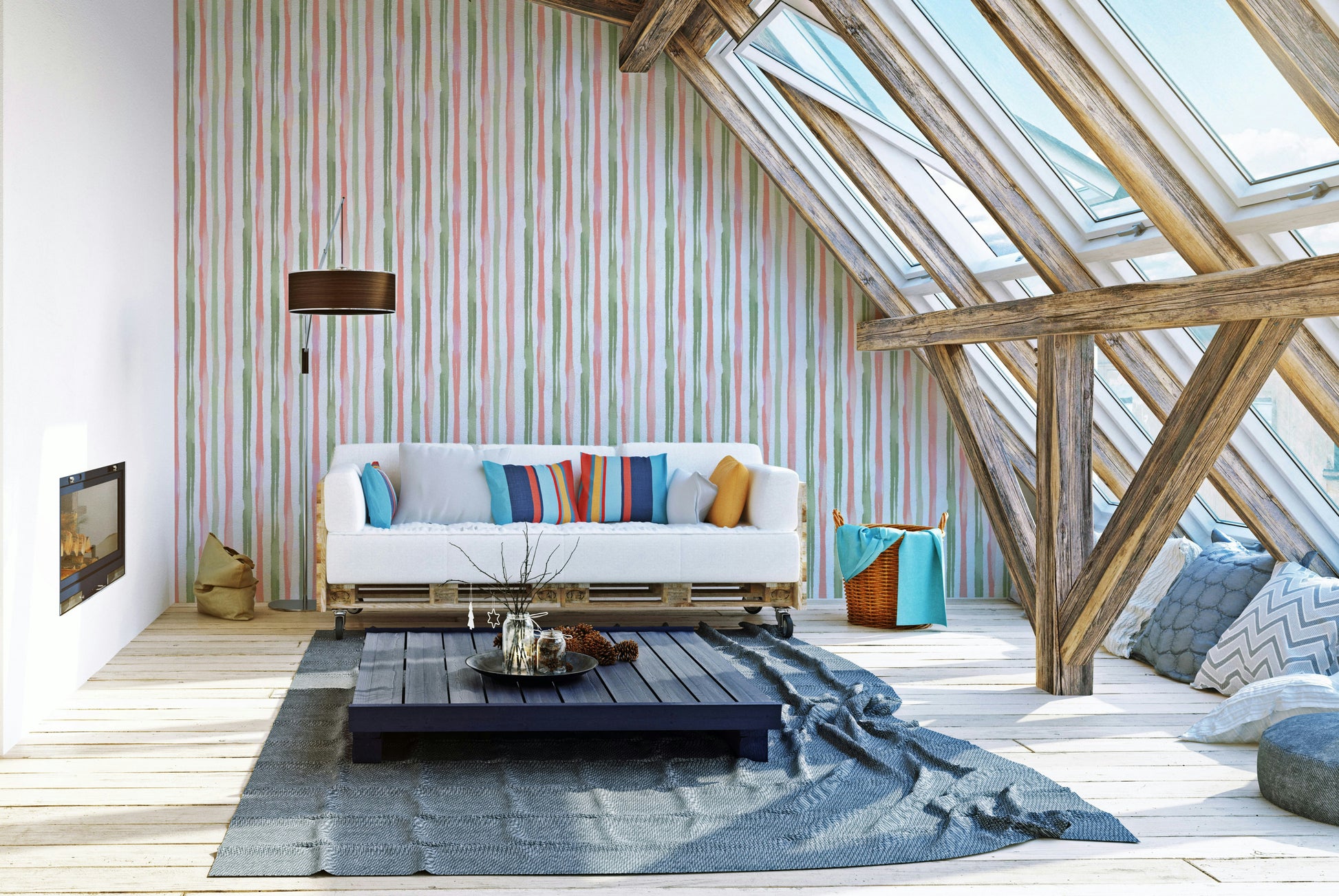 A serene artistic line wall mural for your decor.

