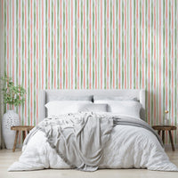 A beautiful watercolor stripe wallpaper mural for a modern home.

