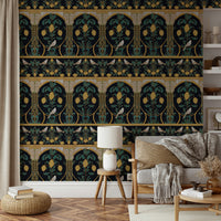 An artistic elegant lemon mural on minimalist wallpaper.

