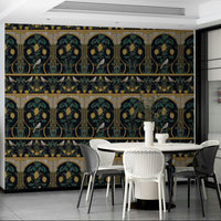 A contemplative night garden wallpaper mural for a feature wall.

