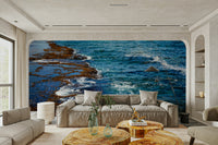 A tranquil coastal view wall mural for your decor.


