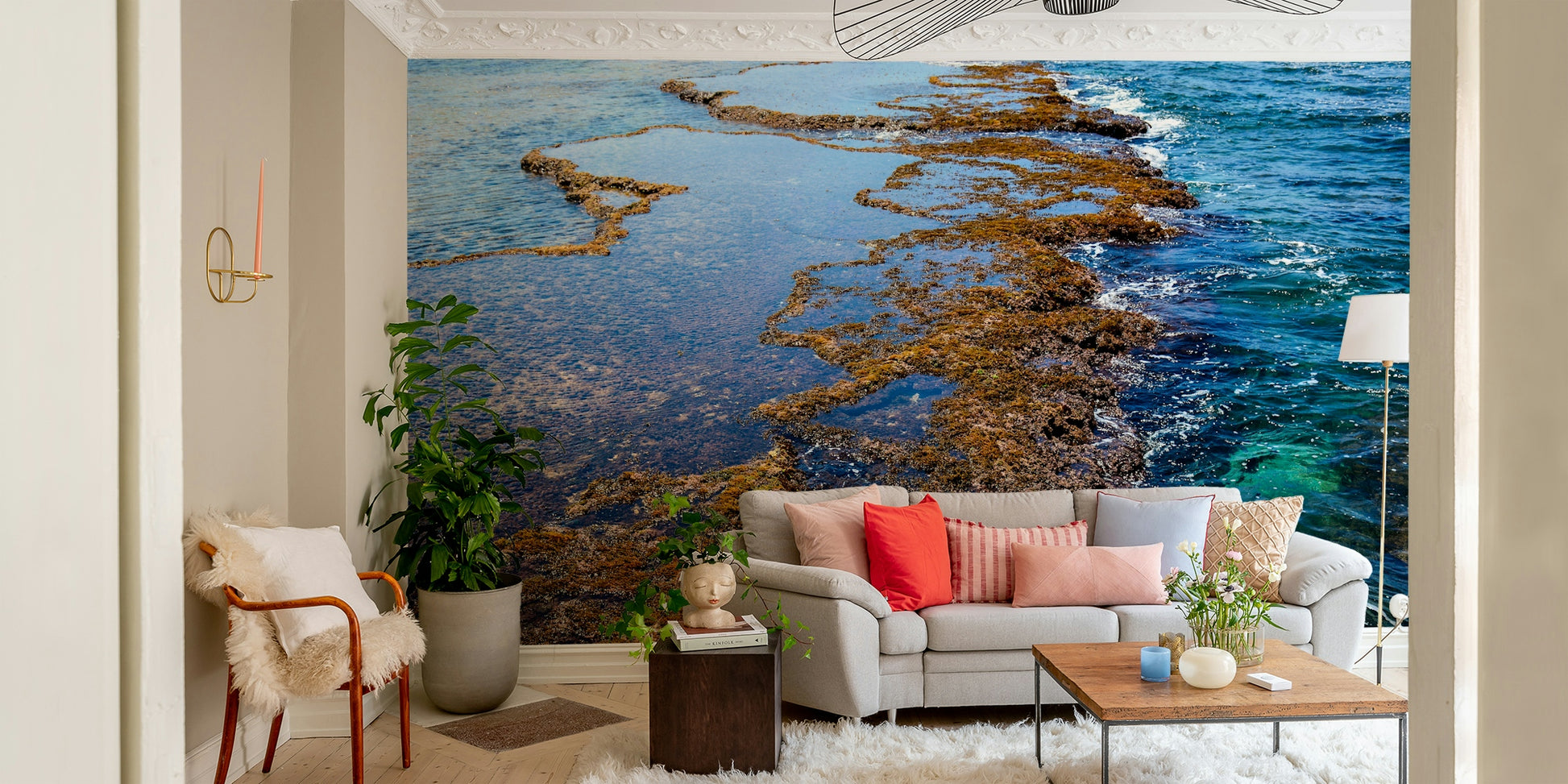 A serene Mediterranean wall mural for your decor.

