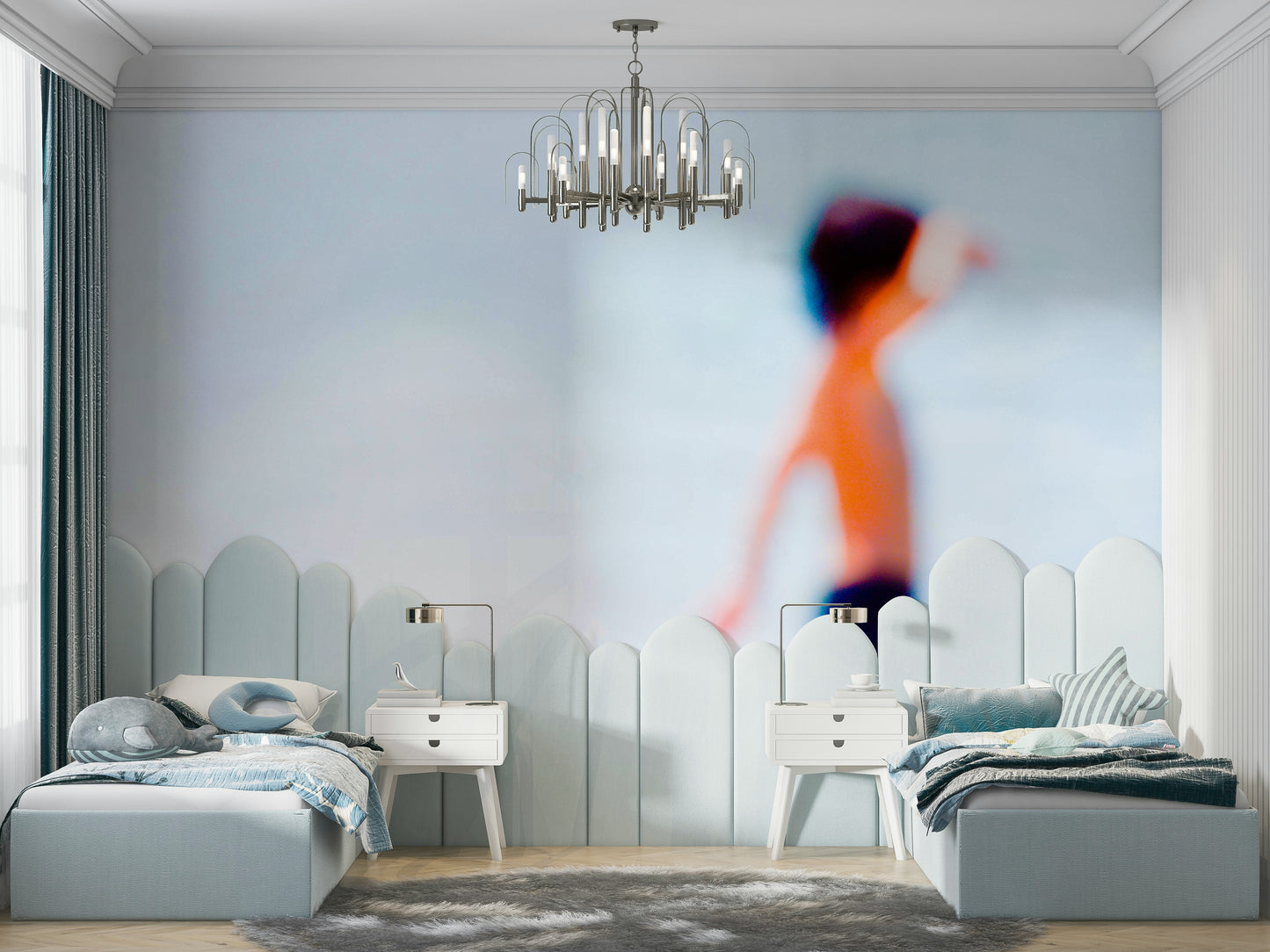 An artistic nature seascape mural for home decor.

