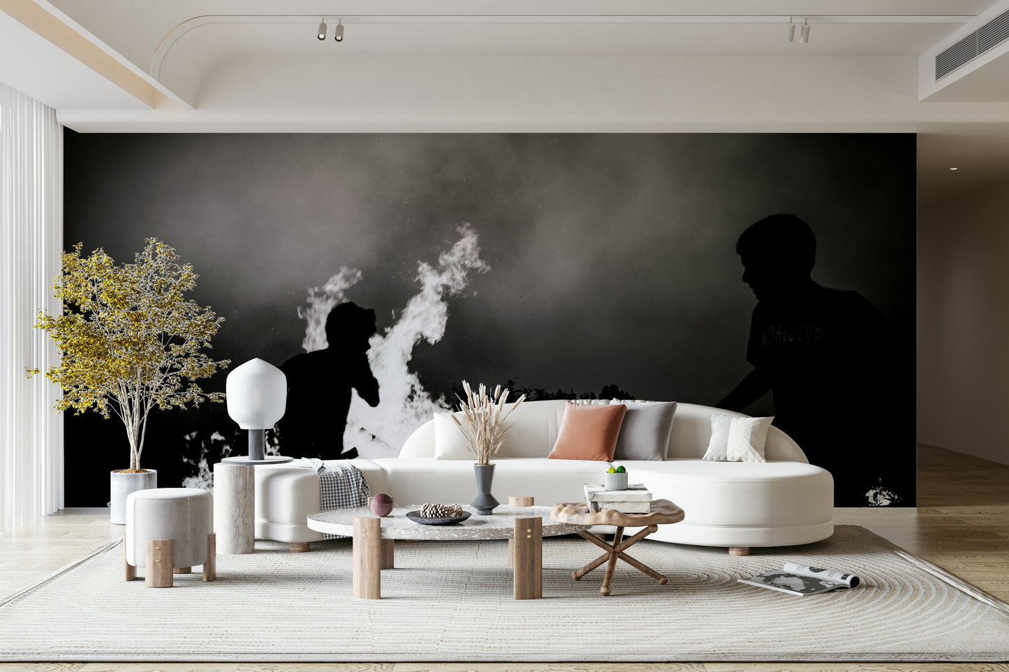 A classic desert wallpaper for walls with a light theme.

