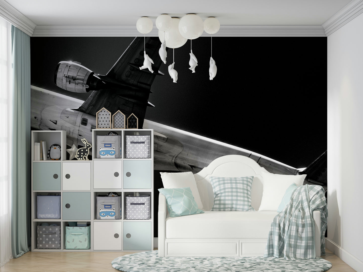 An artistic nature inspired mural for home decor.

