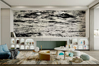A beautiful wide-angle wall mural of the sea.

